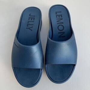Lemon Jelly Platform Slides Sandal Women’s 39 Sz USA 8 8.5  color Blue